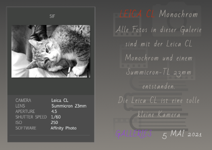 Zur Galerie Leica CL Monochrom mit Daten und Impressionen